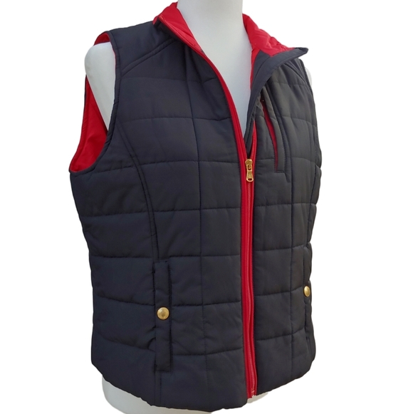Lauren Ralph Lauren Jackets & Blazers - Lauren Ralph Lauren Red and Black Quilted Puffer Vest Women's Petite Large